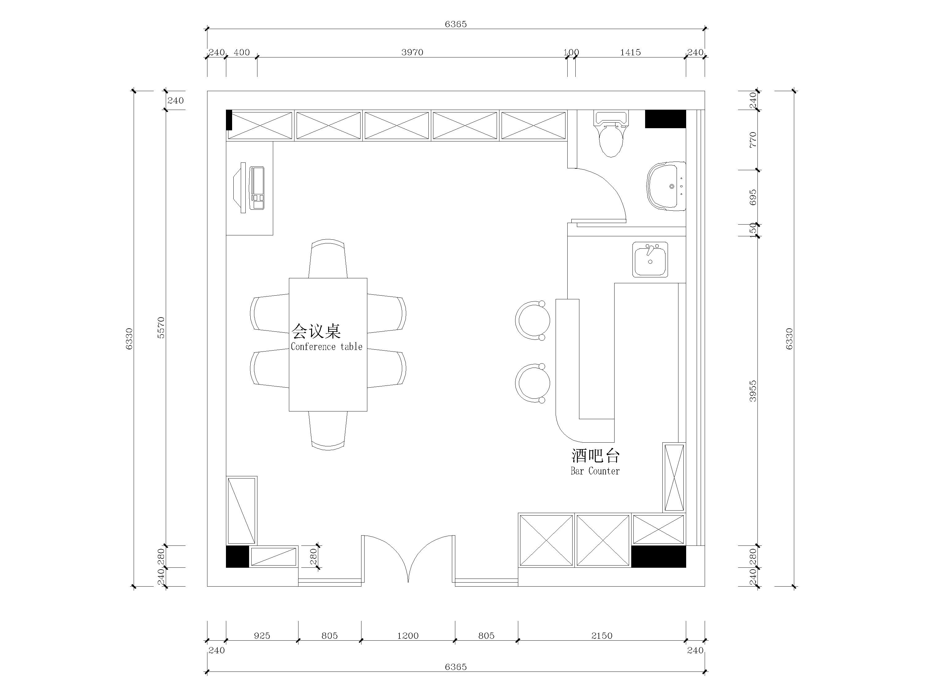 [广州]34㎡现代居酒屋室内装饰设计施工图