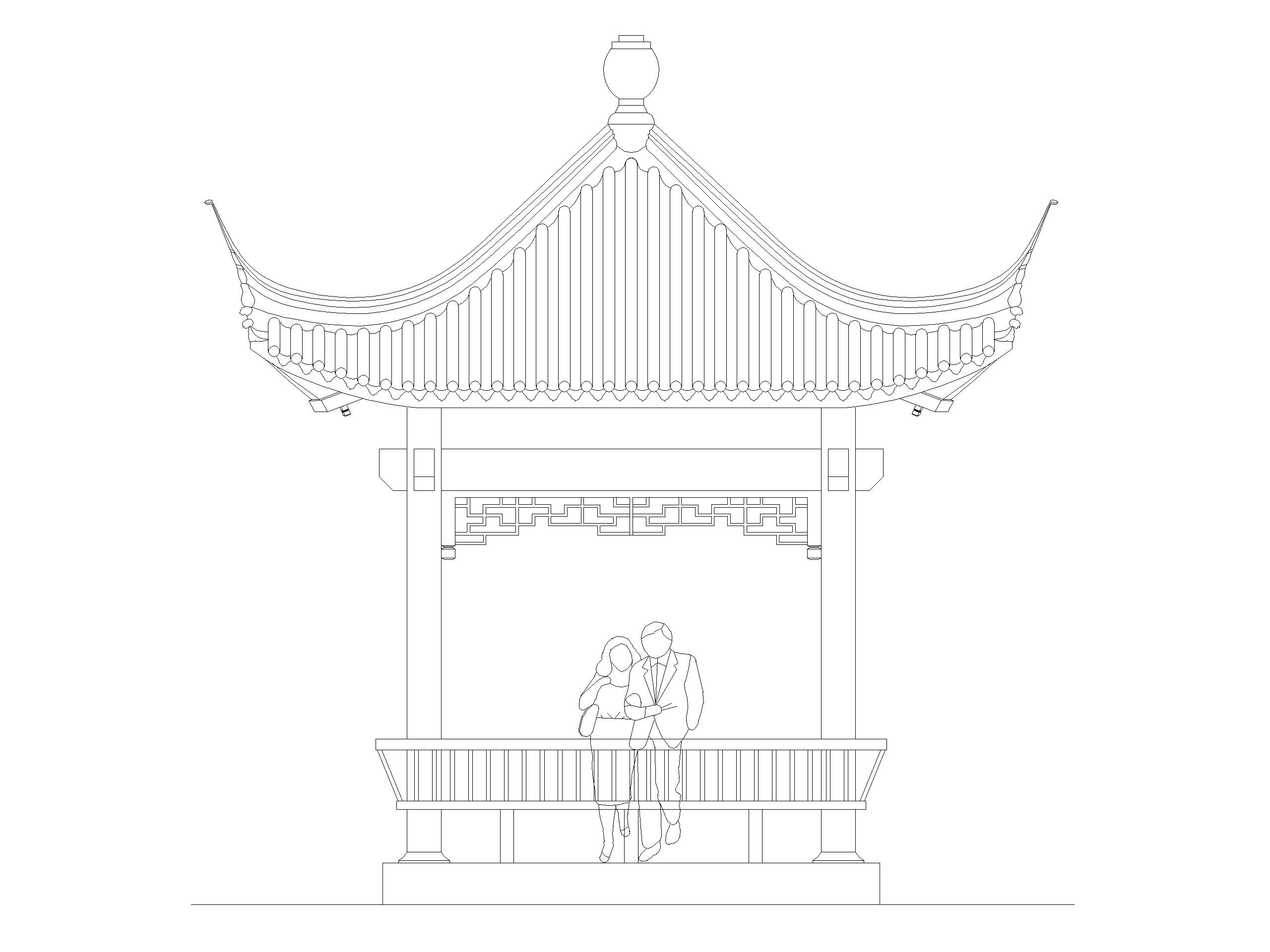 古建四角亭 钢筋混凝土结构
