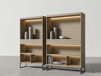 米色金属储物架书柜