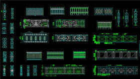 铁艺栏杆图库CAD景观图纸 柱