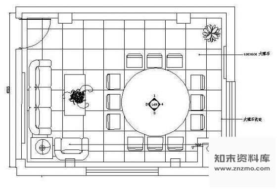 图块/节点餐厅包房平面布置图8