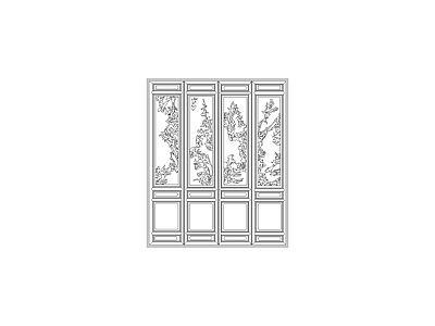 屏风隔断 中式家具图块