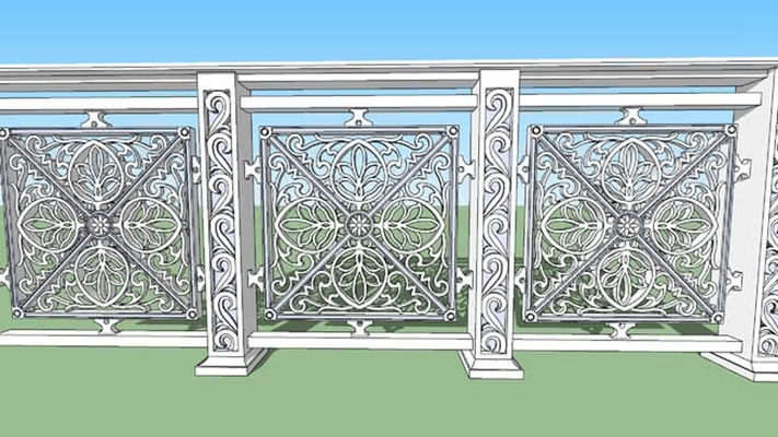 栏杆 草图大师模型