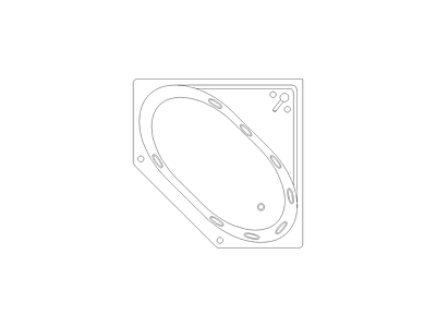 卫生间电器洁具厨具灯具施工图 浴缸