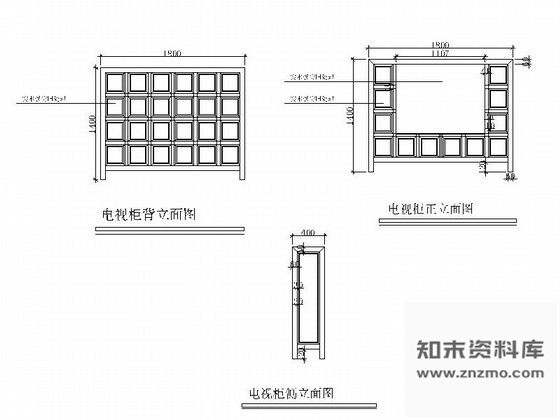 图块/节点云南某古建客栈客房电视柜详图 柜类