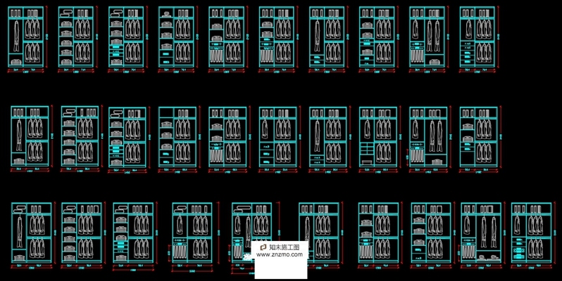 各类尺寸衣柜，图集