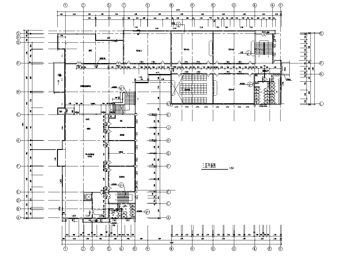 长65.6米宽56.3米四层V型图书馆设计施工图