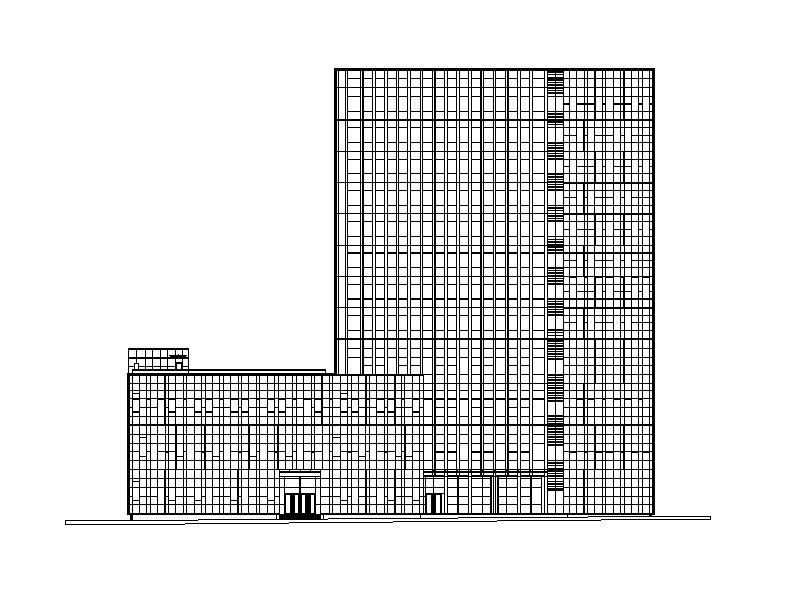 [江西]高层幕墙立面残疾人指导康复中心建筑施工图