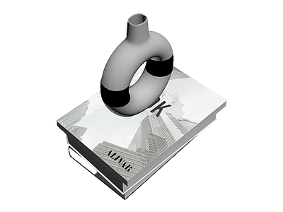 现代花瓶与书籍组合