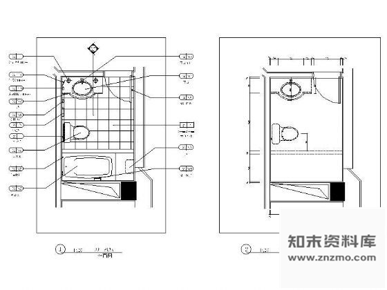图块/节点酒店卫生间详图设计E型