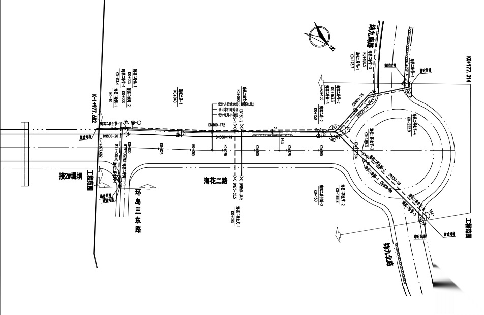 [海南]成片岛屿市政工程给排水施工图 建筑给排水 给排水图