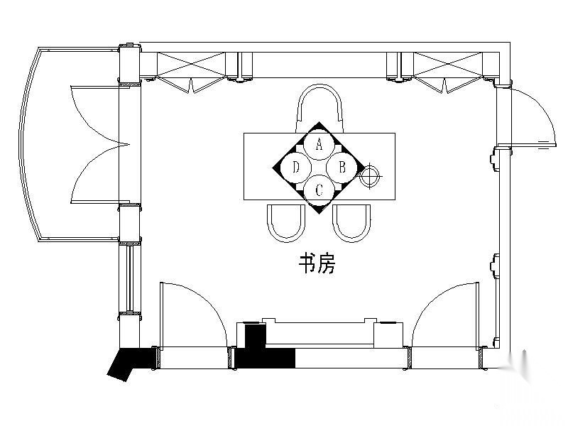 欧式书房立面图