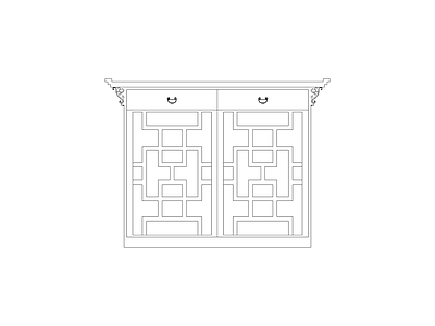 柜子平立面 中式边柜立面