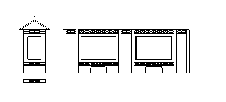 中式公交站候车厅图块