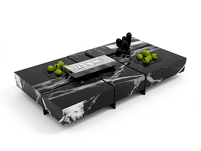 大理石拼接茶几组合