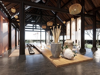 日式民宿餐厅 休息区