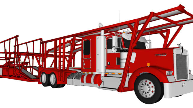 2004肯沃斯W900L定制平顶拖车 起重机 消防车 机械 拖车 工地