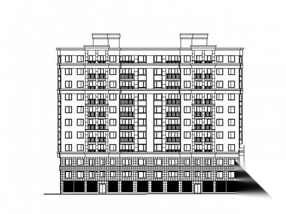 某十二层商住楼建筑施工图（一梯三）