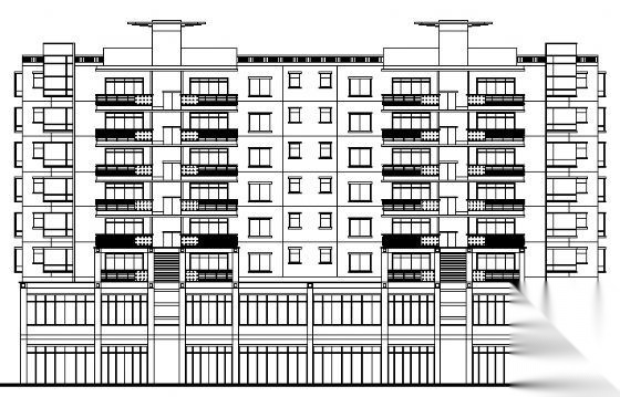 火车站广场沿街住宅楼建筑方案图