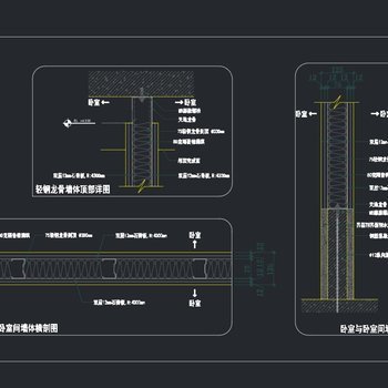 轻钢龙骨隔墙节点图