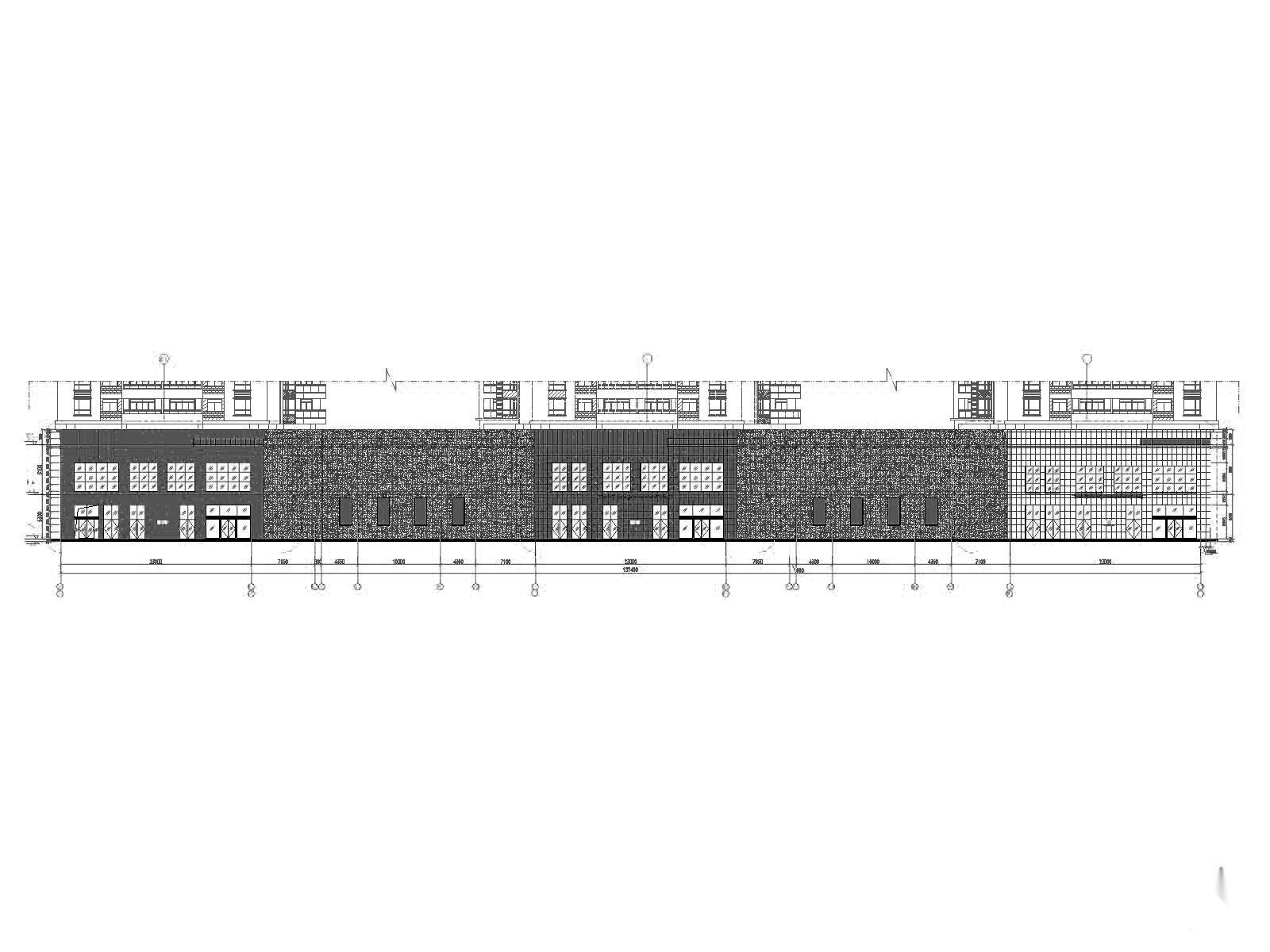 [武汉]某商住楼裙楼石材幕墙建筑施工图（含效果图）