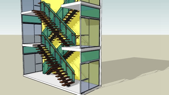 铁艺楼梯 草图大师模型