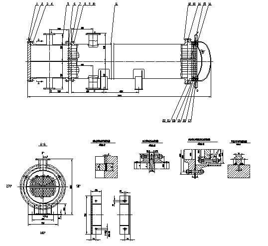 浮头换热器装配及零件图
