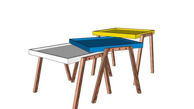 78383咖啡桌毕尔巴鄂托盘（3套）（Couchtisch Bilbao Tray（3套））
