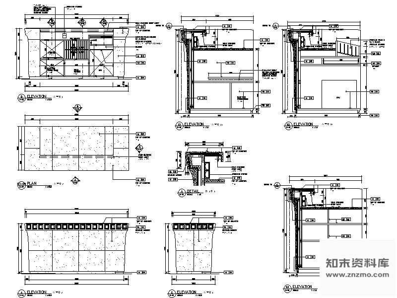图块/节点酒店大堂迎宾台详图 家具节点 家具节点详图