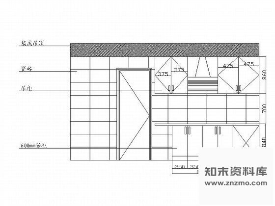 图块/节点贵阳某四居室厨房立面图含效果