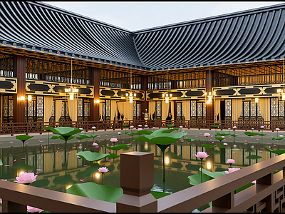 中式酒店走廊