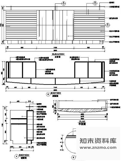 图块/节点接待台详图Ⅸ 前台 家具节点详图