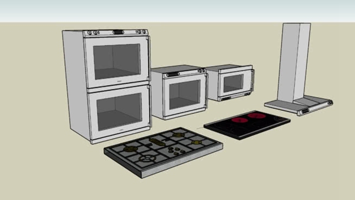 家用电器组合 草图大师模型