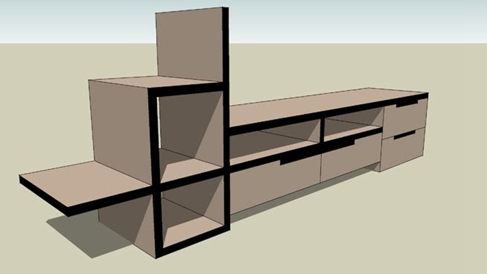 电视柜 草图大师模型