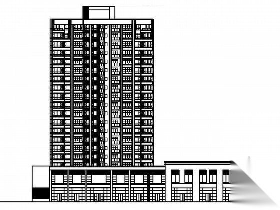 某十九层沿街二梯六户商住楼建筑方案图