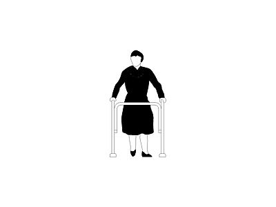 家装人体工程学尺图 人物老人正立面