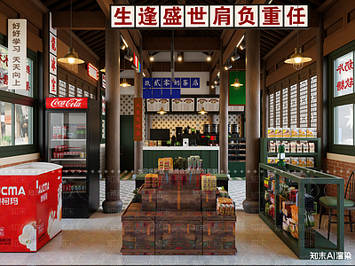 复古奶茶店