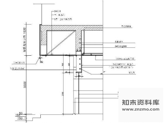 图块/节点自助银行门剖面详图 通用节点 门节点