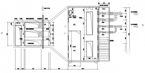 某污水处理厂粗格栅间、提升泵房平面图 市政给排水