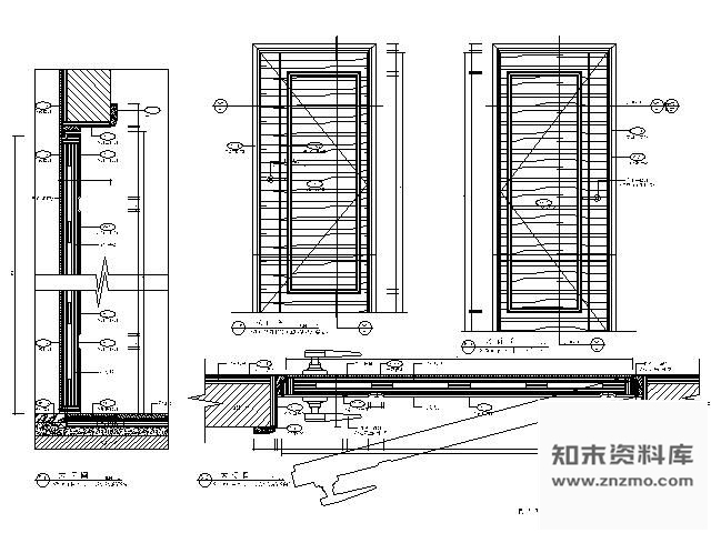 图块/节点别墅房间木门详图 通用节点