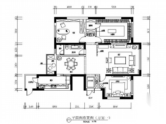 [大连]商住两用公寓区现代三居室装修施工图（含效果）