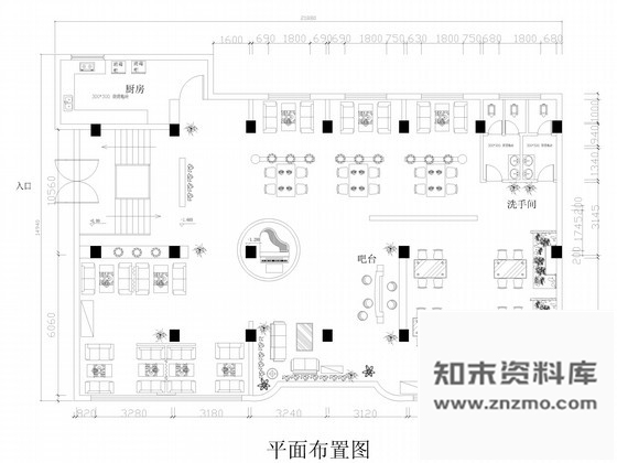 施工图音乐餐厅室内设计装修图