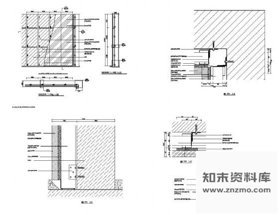 图块/节点结构墙表面木饰面结构图 墙面通用节点