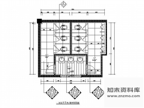 图块/节点KTV时尚公共卫生间详图