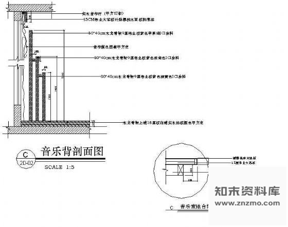 图块/节点音乐墙面剖立面