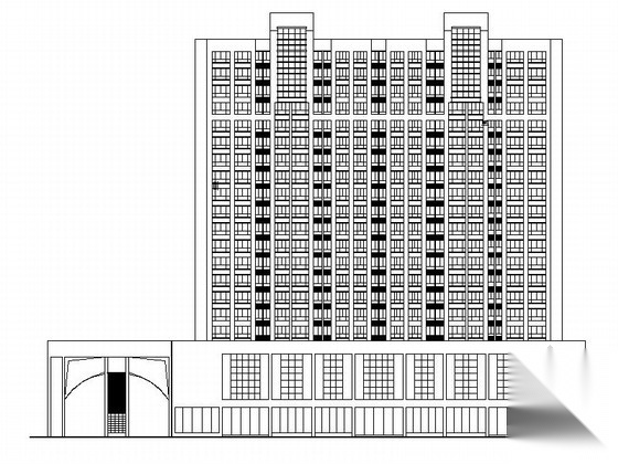 [湖南]高层框架剪力墙结构商住楼建筑施工图