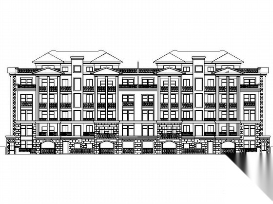 某四层花园洋房建筑施工图 带入户园