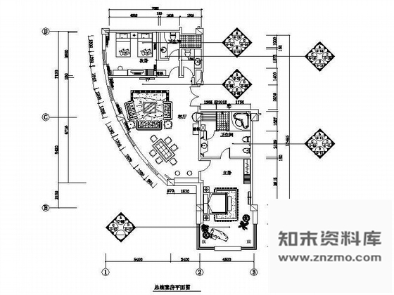 施工图总统套房装修图