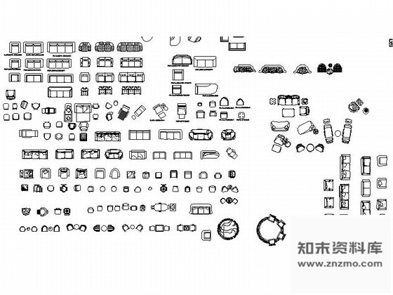图块/节点超全客厅沙发CAD图块下载