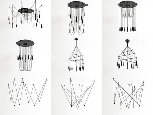 现代铁艺吊灯组合